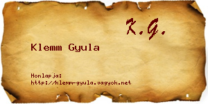 Klemm Gyula névjegykártya